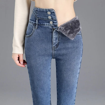Ava | Winterfeste Skinny Jeans | Stylisch und warm | Fleece-Futter