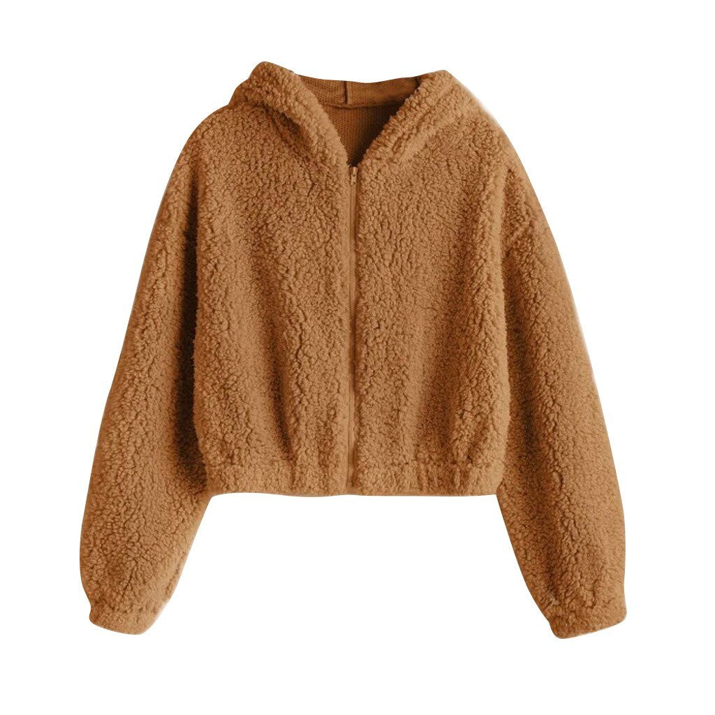 Warme Strickjacke mit Reißverschluss