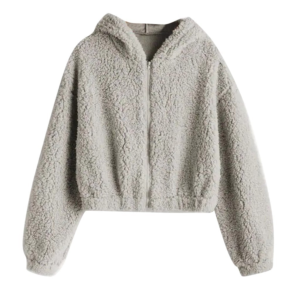 Warme Strickjacke mit Reißverschluss