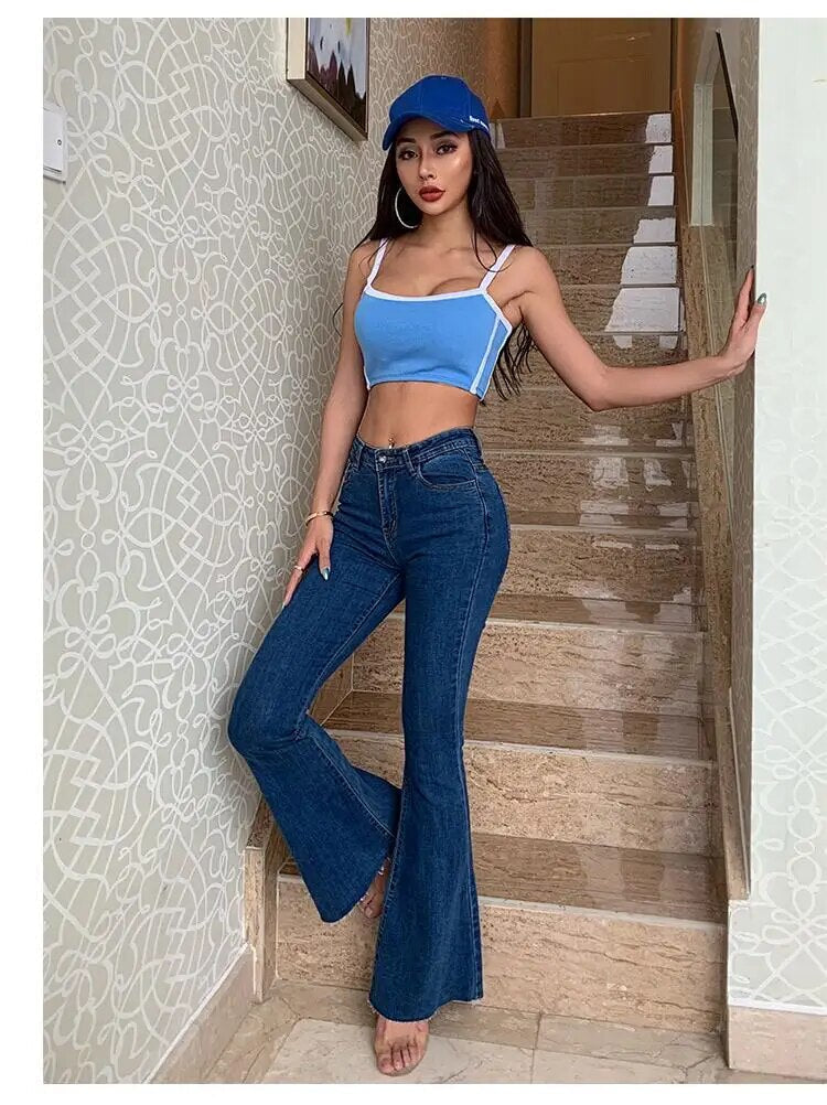 Ausgestellte Jeans aus Vintage-Denim für Damen Hakko