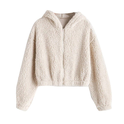 Warme Strickjacke mit Reißverschluss