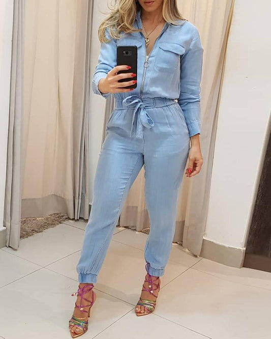 Danielle - Eleganter Jumpsuit mit Reißverschluss für Herbstfrauen