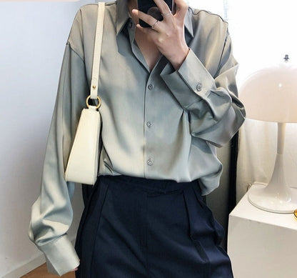 SakiesBlouse I Satinbluse für Frauen