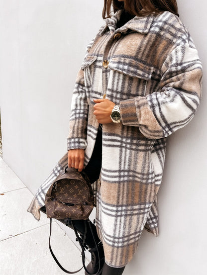 Lange karierte Jacke™: Für Frauen