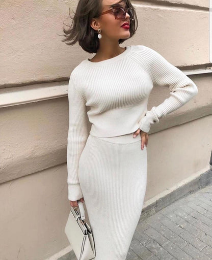 Rippenstrickpullover Kleid | Herbst Winter Casual Long Maxi Bodycon