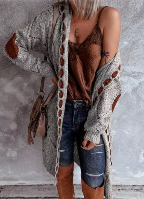 Sab - Stylische Long-Strickjacke mit Kapuze für Frauen