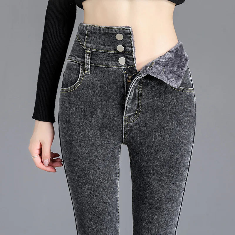 Ava | Winterfeste Skinny Jeans | Stylisch und warm | Fleece-Futter