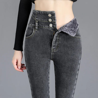 Ava | Winterfeste Skinny Jeans | Stylisch und warm | Fleece-Futter