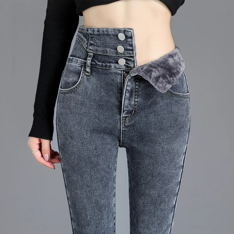Ava | Winterfeste Skinny Jeans | Stylisch und warm | Fleece-Futter