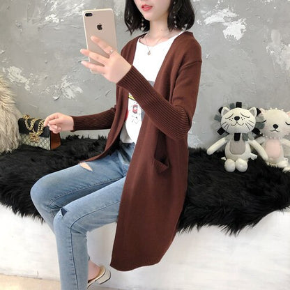 Lange Strickjacke mit Taschen