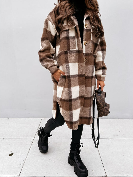 Lange karierte Jacke™: Für Frauen