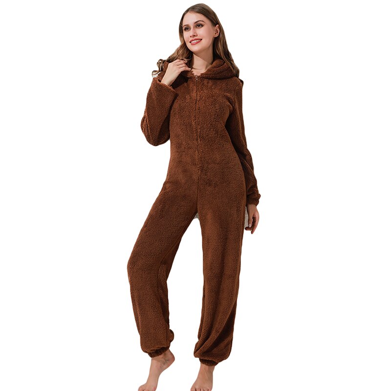 Winter Plüsch Jumpsuit | Gefüttert Langarm Pyjamas