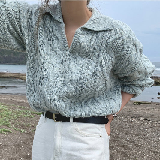 Athena - Eleganter Herbst-Retro-Strickpullover für Frauen