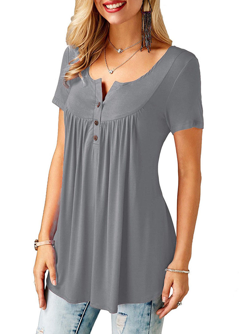 Noemi | T-Shirt mit Knopfleiste