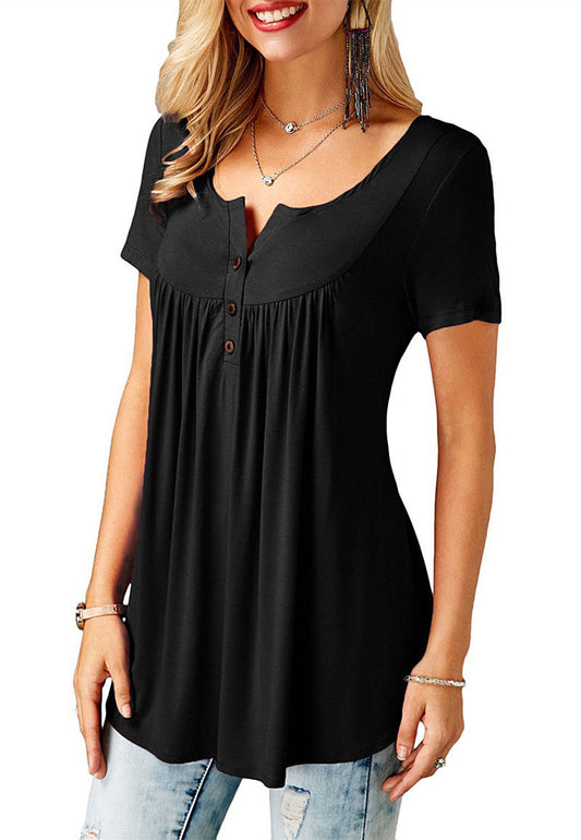 Noemi | T-Shirt mit Knopfleiste
