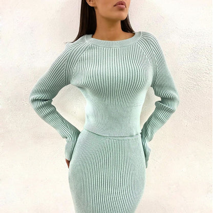 Rippenstrickpullover Kleid | Herbst Winter Casual Long Maxi Bodycon