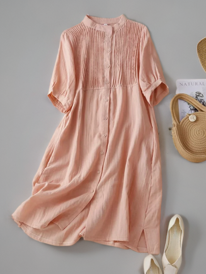 Hana - Kunstvolles Retro-Faltenkleid