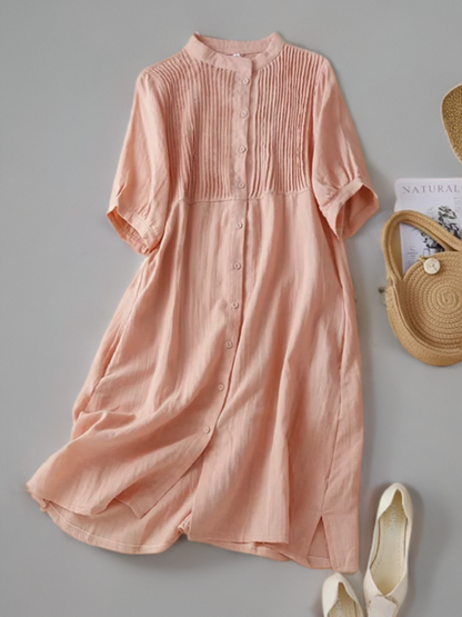 Hana - Kunstvolles Retro-Faltenkleid