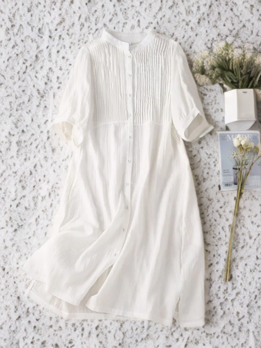 Hana - Kunstvolles Retro-Faltenkleid