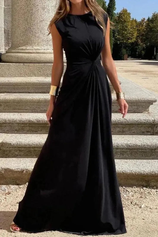 Hazel - Elegantes langärmeliges Kleid mit Revers und schlichtem V-Ausschnitt für Damen