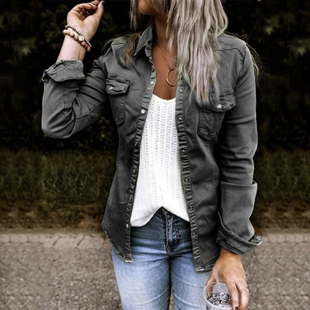 Lyla Bluse | Denim Bluse
