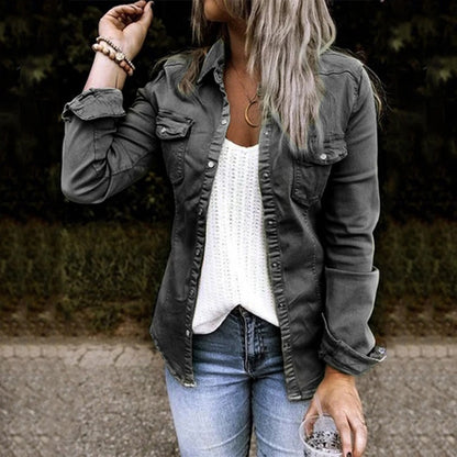 Lyla Bluse | Denim Bluse