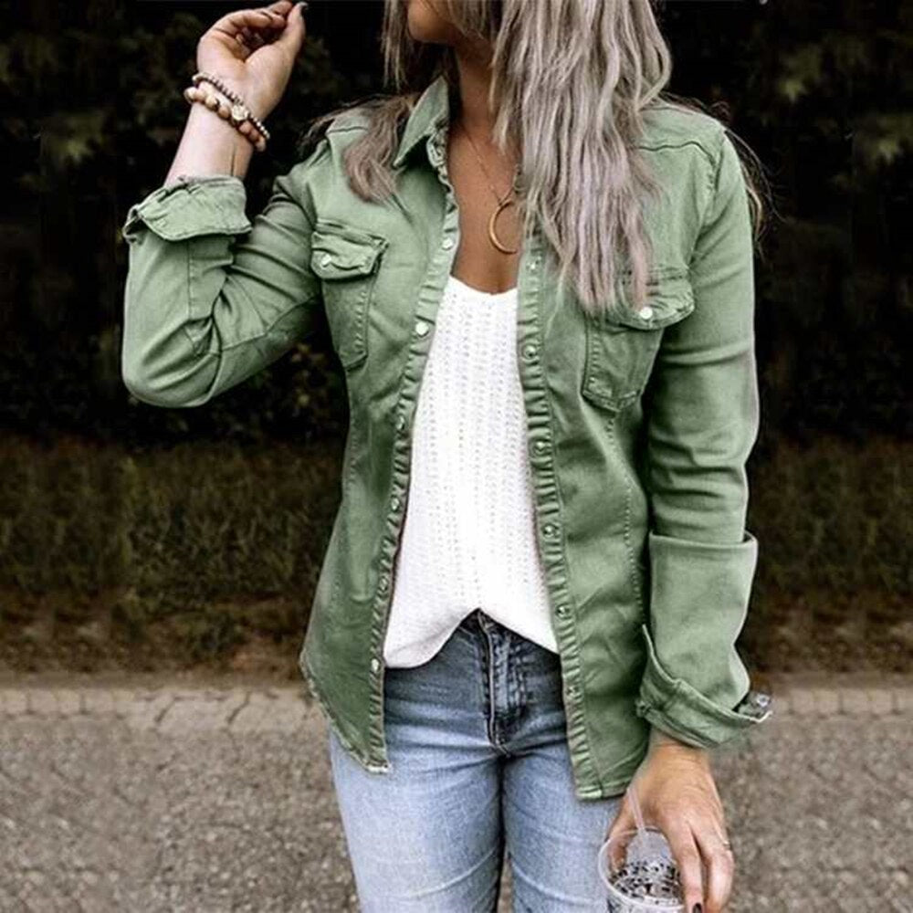 Lyla Bluse | Denim Bluse