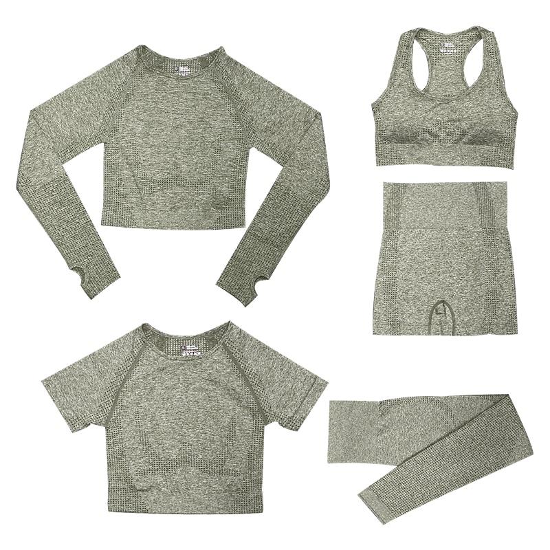 5-teiliges Sport-Set | Damen-Top mit hoher Taille und Sport-Leggings