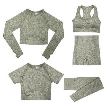 5-teiliges Sport-Set | Damen-Top mit hoher Taille und Sport-Leggings