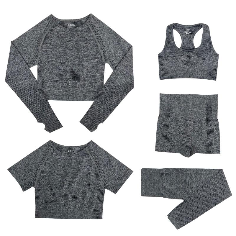 5-teiliges Sport-Set | Damen-Top mit hoher Taille und Sport-Leggings