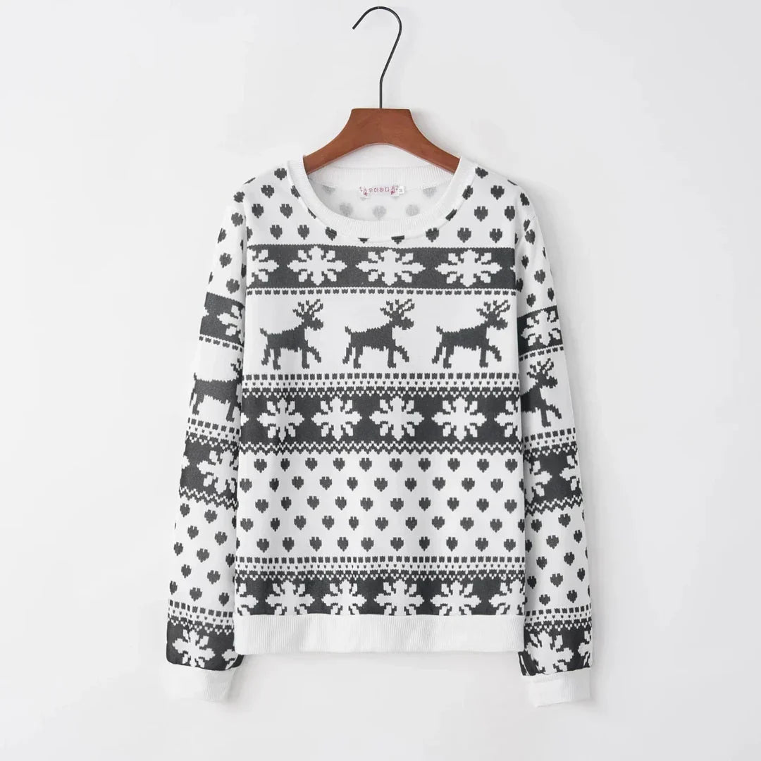 Lila - Warmer Weihnachtspullover mit langen Ärmeln für Frauen