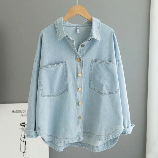 Umma Bluse | Lässige Bluse mit langen Ärmeln aus Denim