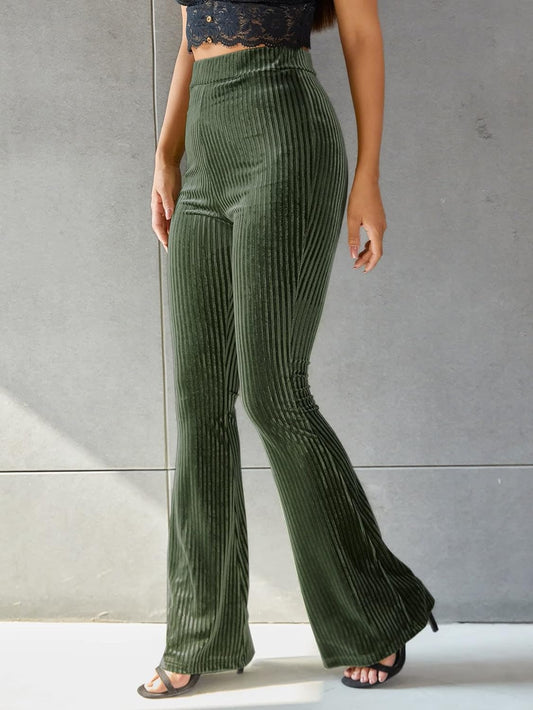 Anika - Hochgeschnittene Hose aus geripptem Samt für Frauen im Herbst