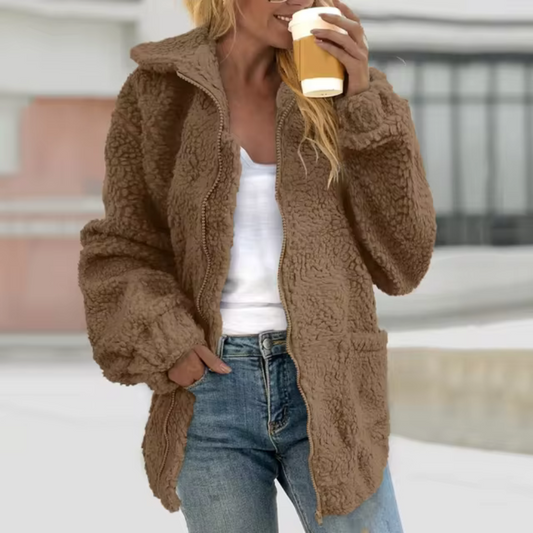 Huguette - Warmes Outwear-Lammfell