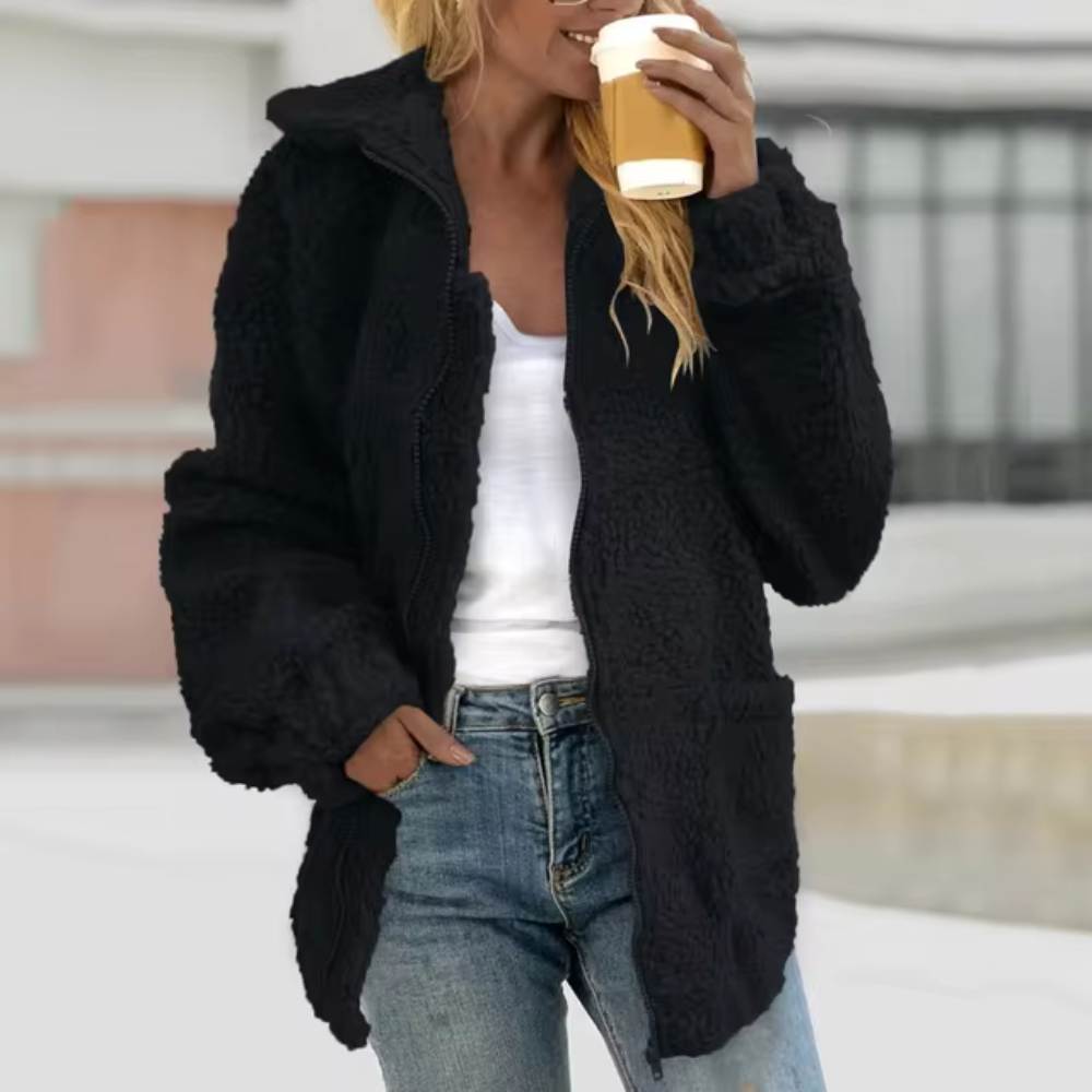 Huguette - Warmes Outwear-Lammfell