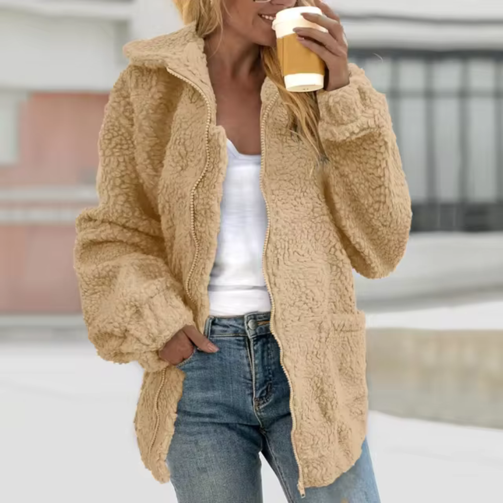Huguette - Warmes Outwear-Lammfell