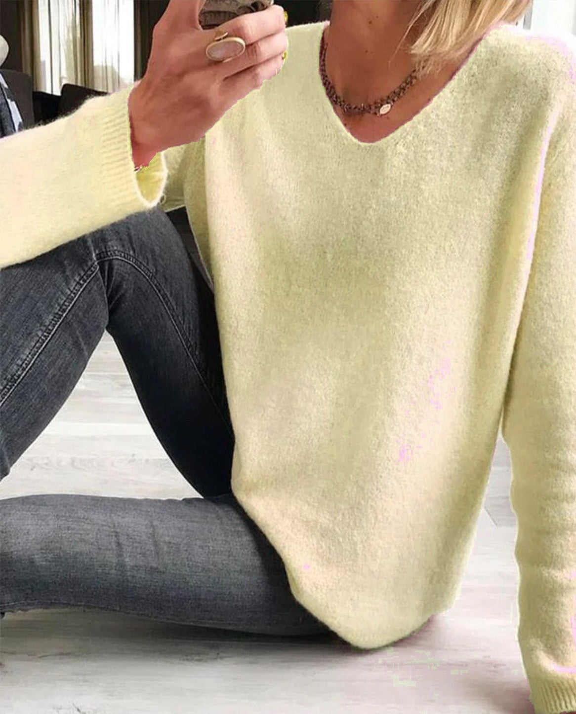 Mila | Einfacher, schicker und bequemer Damenpullover mit langen Ärmeln