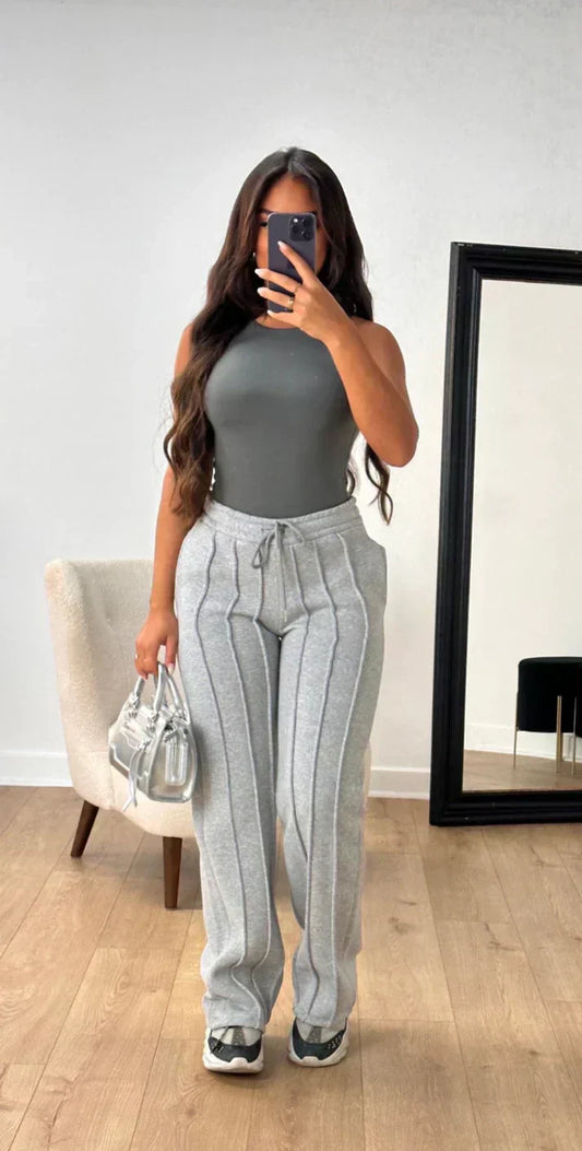 Damen-Lederhose mit weitem Bein