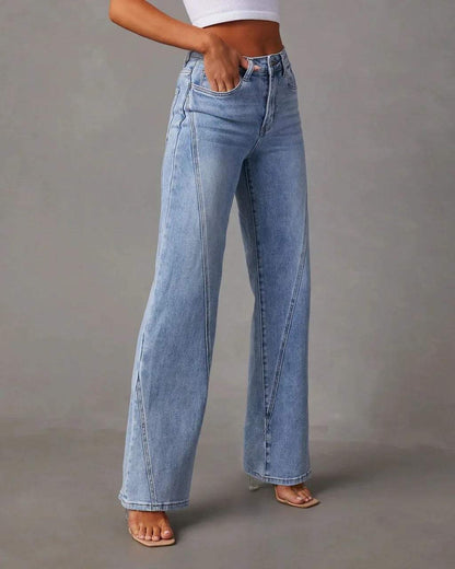 Jeans - Hohe Taille mit weitem Bein - Weicher Denim - Perfekt für Casual Outfit