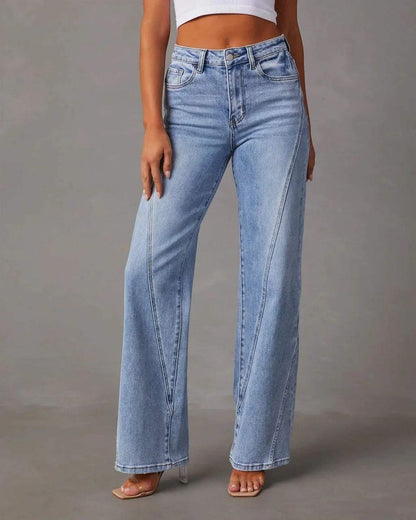 Jeans - Hohe Taille mit weitem Bein - Weicher Denim - Perfekt für Casual Outfit