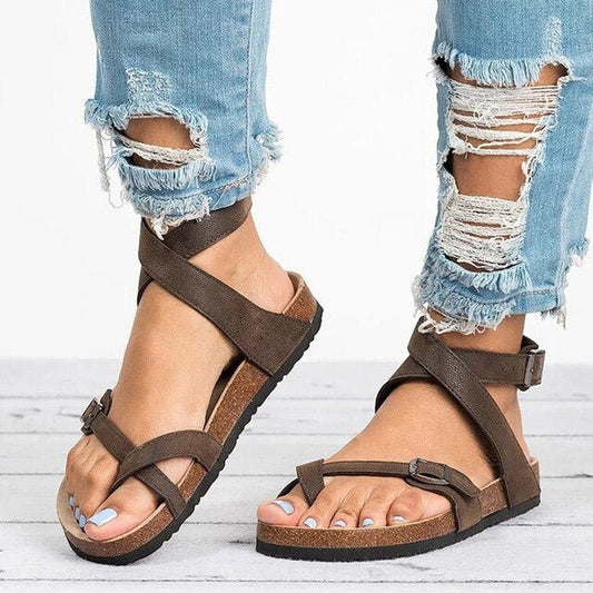 Flache, rutschfeste Sommer-Riemchensandalen - Mercedes
