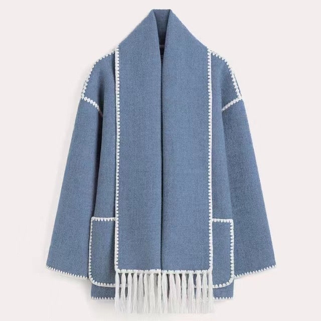 Warmer Wollmantel für Frauen | Grau - Elegant und stilvoll