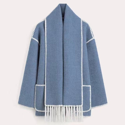 Warmer Wollmantel für Frauen | Grau - Elegant und stilvoll