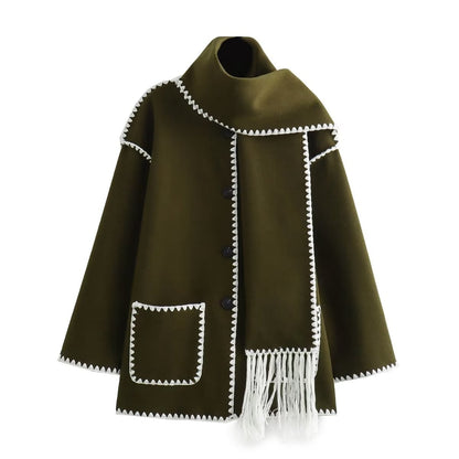 Warmer Wollmantel für Frauen | Grau - Elegant und stilvoll