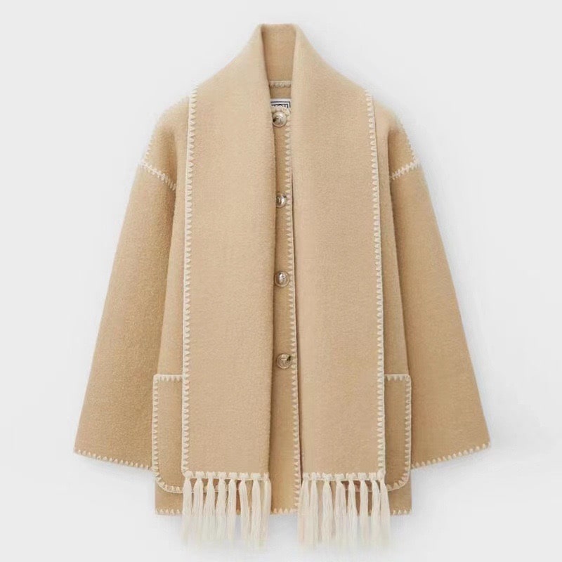 Warmer Wollmantel für Frauen | Grau - Elegant und stilvoll