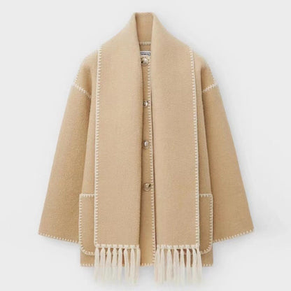 Warmer Wollmantel für Frauen | Grau - Elegant und stilvoll