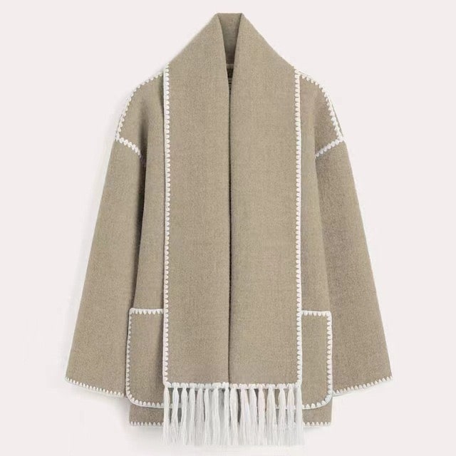 Warmer Wollmantel für Frauen | Grau - Elegant und stilvoll