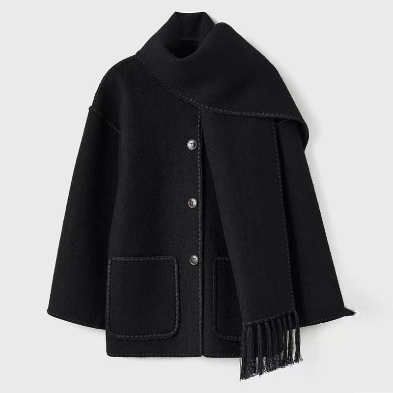 Warmer Wollmantel für Frauen | Grau - Elegant und stilvoll
