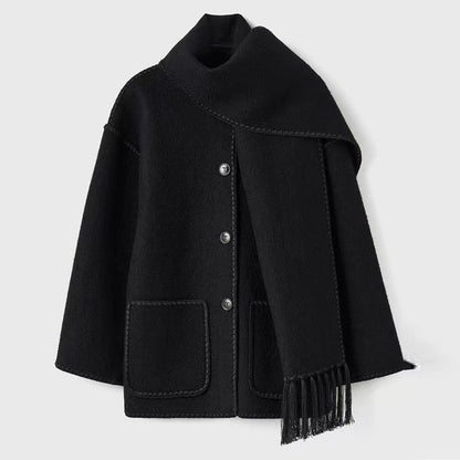 Warmer Wollmantel für Frauen | Grau - Elegant und stilvoll