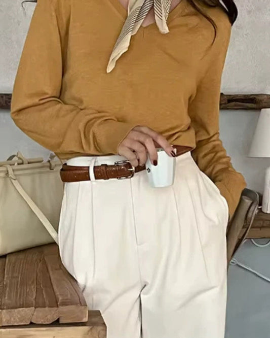 Adele | Maßgeschneiderte Hose mit weitem Bein | Business Chic | Luxus-Stoff
